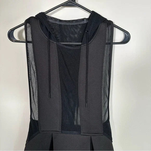 Nasty Gal Black Mesh Jump Shot Hoodie Dress - Picture 9 of 9